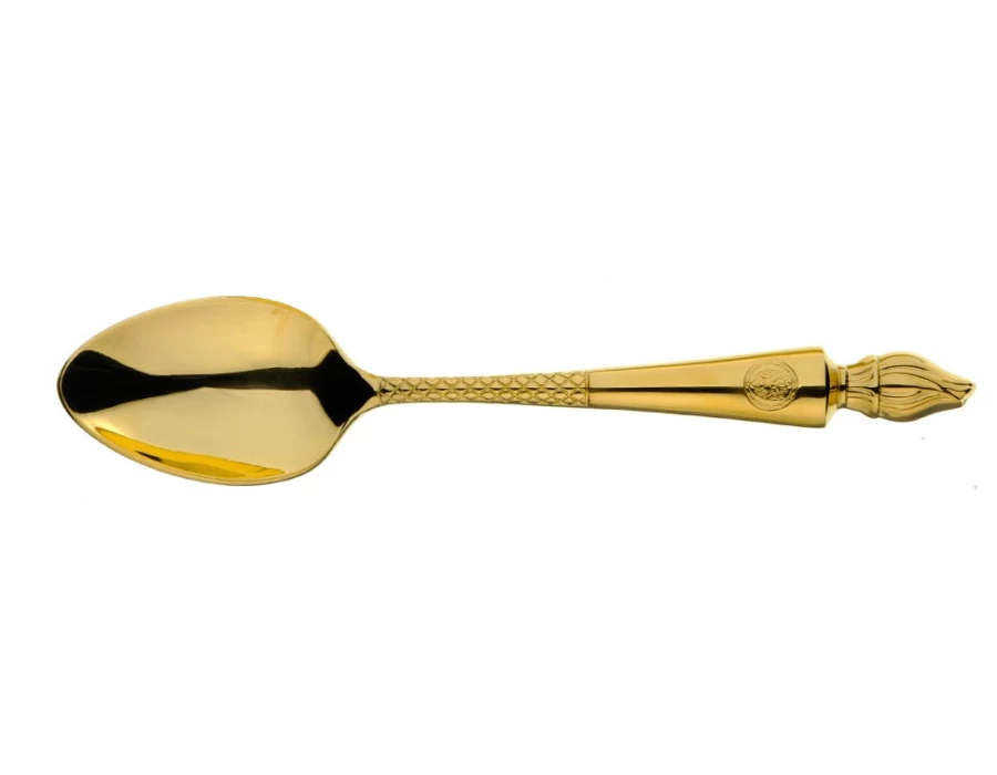 Arthur Price Luxury Gold Plated Dessert Spoon - Single, Elegant Empire Flame Design