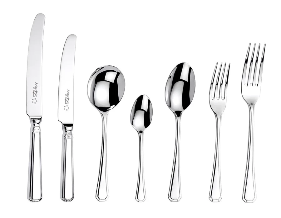 Arthur Price of England Grecian 44-Piece Stainless Steel Cutlery Set for 6 Persons, Canteen Collection
