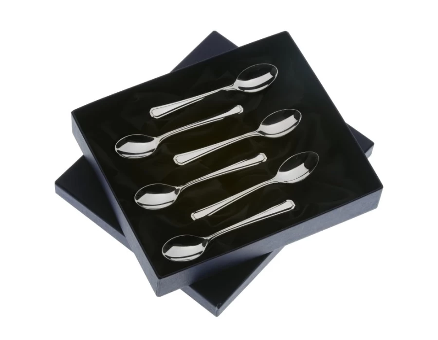 Arthur Price of England Grecian 6 Coffee Spoon Set - Stainless Steel Dessert Spoon - Elegant Tea Spoon - British Cutlery Collection