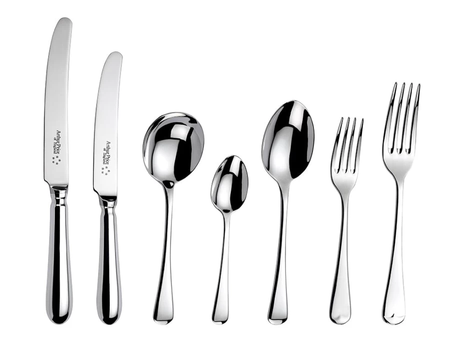 Arthur Price of England 88-Piece Old English Stainless Steel Cutlery Set for 12 - Premium Canteen Flatware Collection