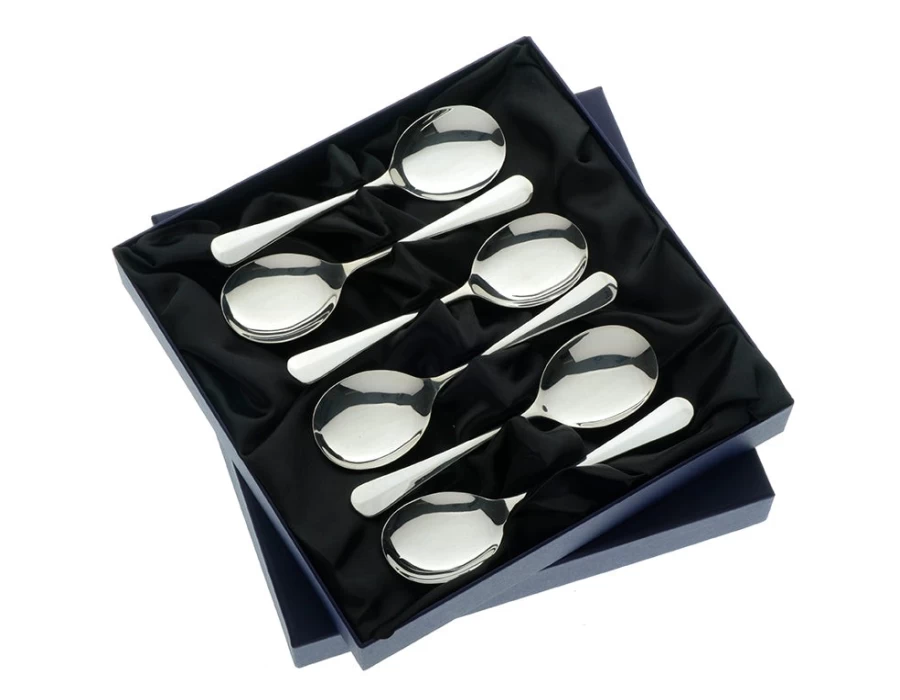 "Arthur Price Rattail 6-Piece Stainless Steel Fruit Spoon Set – England"