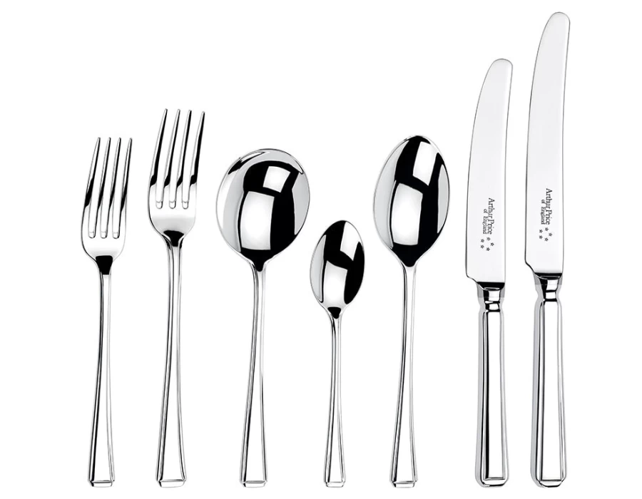 Arthur Price of England Harley 44-Piece Stainless Steel Cutlery Set, Canteen Style, 6-Person Place Setting