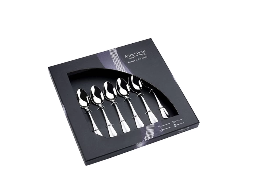 Arthur Price Everyday Classic Baguette 6-Piece Stainless Steel Teaspoons Set