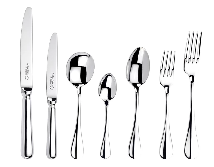 "Arthur Price Baguette 46-Piece Stainless Steel Cutlery Set for 6 People – Canteen Collection"