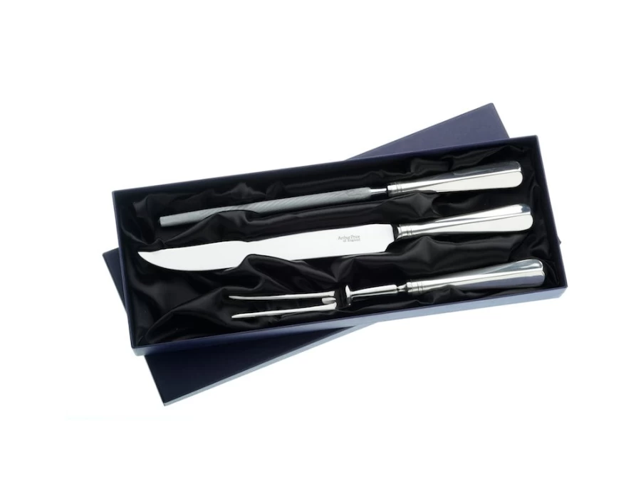 Arthur Price of England Rattail 3-Piece Stainless Steel Carving Set - Premium Cutlery Collection