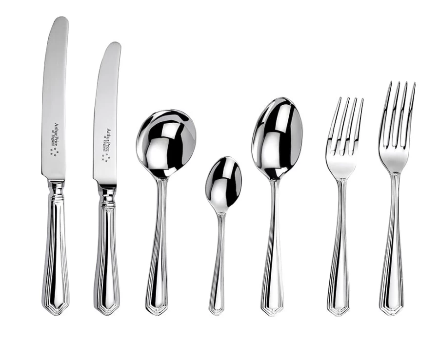 Arthur Price of England Chester 44-Piece Stainless Steel Canteen Cutlery Set for 6 Persons