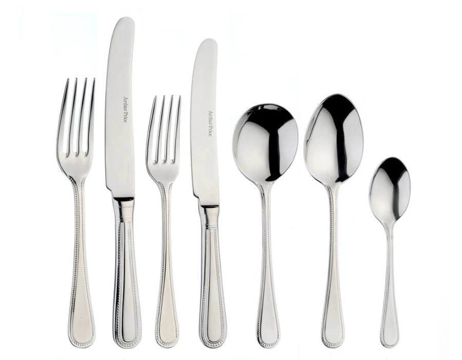 Arthur Price Everyday Classic Bead 7-Piece Stainless Steel Cutlery Set - Single Place Setting in Gift Box