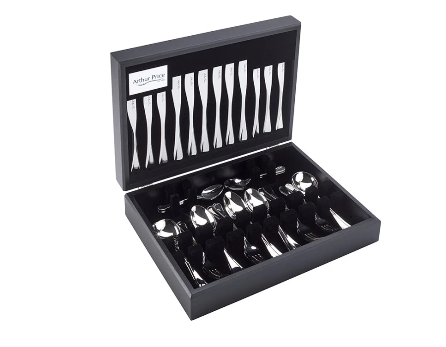Arthur Price Signature Cascade 58-Piece Stainless Steel Cutlery Set for 8 Place Settings - Elegant Canteen Dining Collection