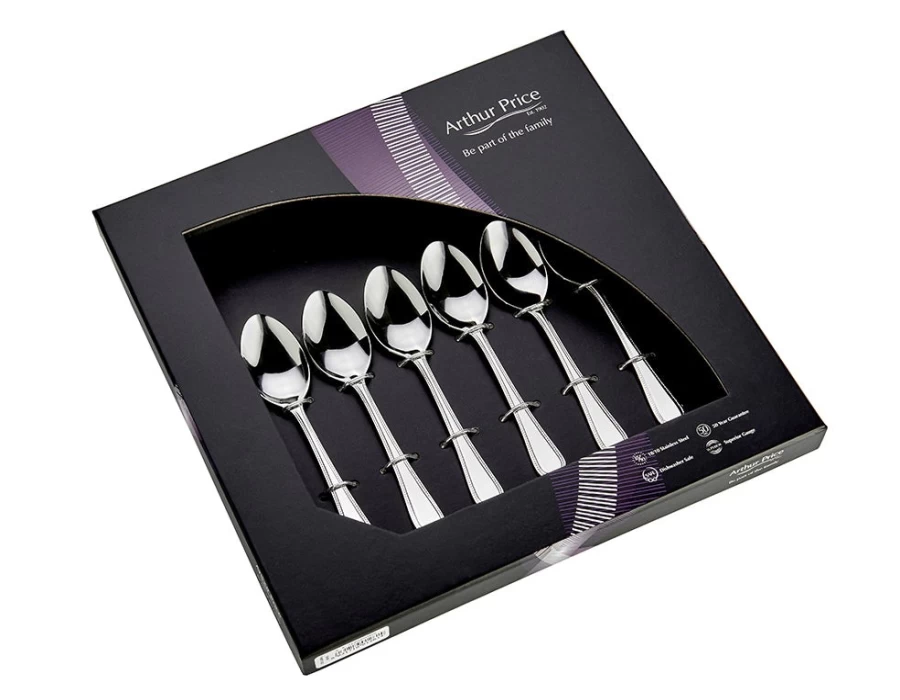 Arthur Price Everyday Classic Stainless Steel Bead Teaspoon Set - 6 Piece