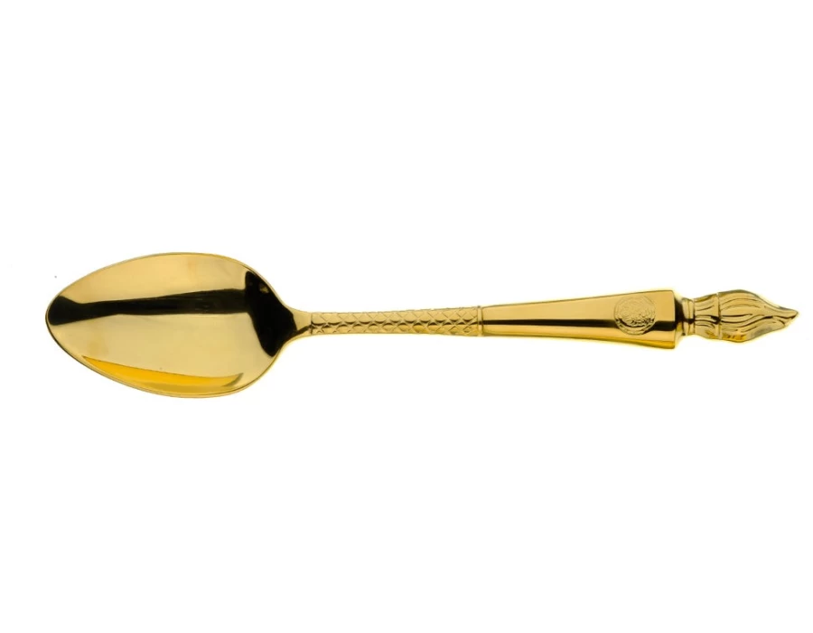 Arthur Price Luxury Gold Plated Serving Spoon - Empire Flame Design - Single Piece