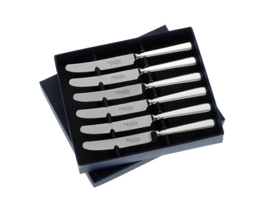 Arthur Price of England Grecian 6-Piece Tea Knife Set, Stainless Steel Cutlery