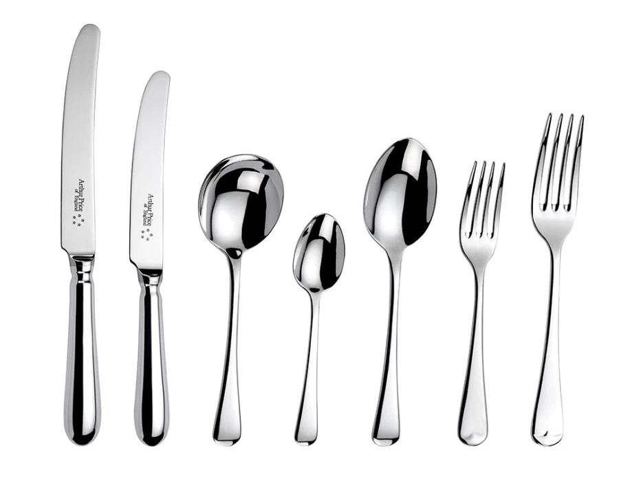 Arthur Price of England 84-Piece Old English Stainless Steel Cutlery Set for 8-Person Formal Dining